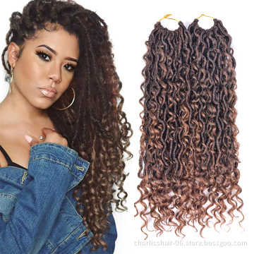 14"/18" Goddess Ombre Faux Locs Crochet Hair Dreadlock Twist Braids Extensions New River Locs Synthetic Braiding Hair Extensions